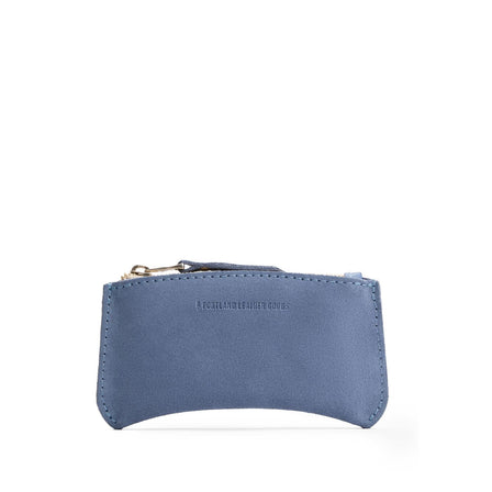 Denim*Small | Small pouch with a top zipper and unique curved bottom