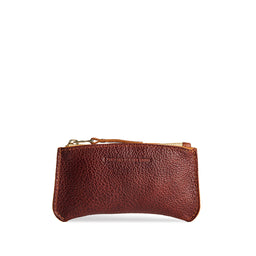 Nutmeg*Small | Small pouch with a top zipper and unique curved bottom
