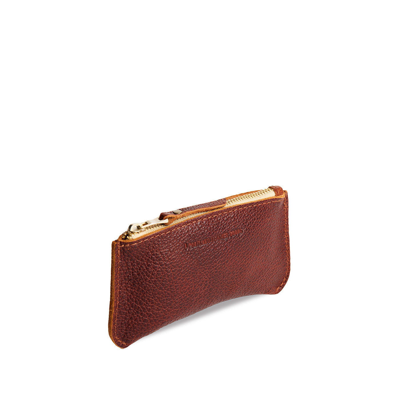 Nutmeg*Small | Small pouch with a top zipper and unique curved bottom