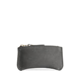 Smoke Grey Small | Small pouch with a top zipper and unique curved bottom