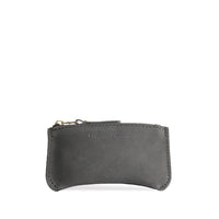 Smoke Grey*Small | Small pouch with a top zipper and unique curved bottom