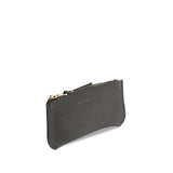 Smoke Grey Small | Small pouch with a top zipper and unique curved bottom