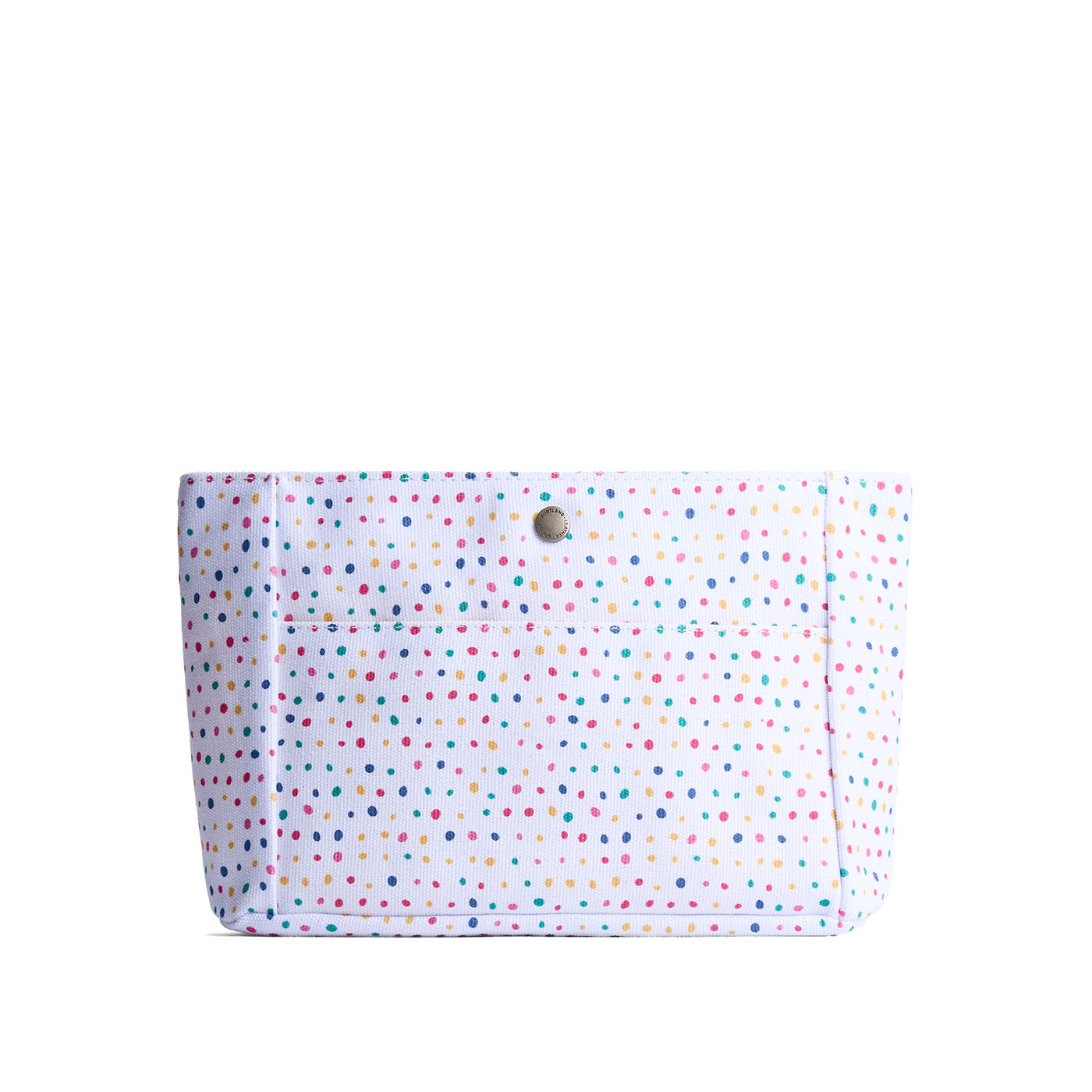 Sprinkles*Classic*Small | Front of printed canvas organizer with pockets
