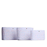 Sprinkles Classic | Three size comparison of printed canvas purse organizers