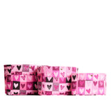 Sugar Rush Classic | Three size comparison of printed canvas purse organizers