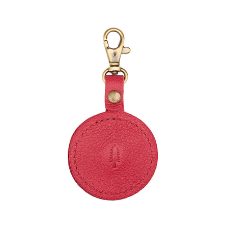 Cherry | Circle-shaped airtag holder keychain with a swivel lobster clasp