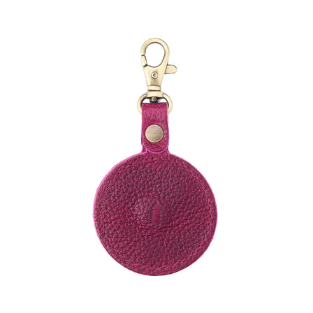Orchid | Circle-shaped airtag holder keychain with a swivel lobster clasp