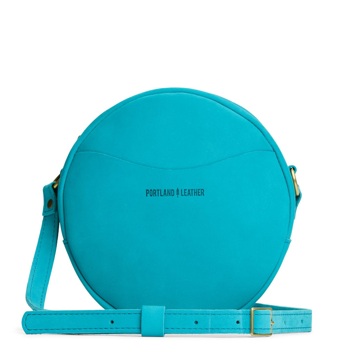 Aquamarine*Large | Circle shaped crossbody bag with top zipper