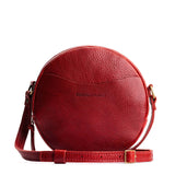 Chili Red Large | Circle shaped crossbody bag with top zipper