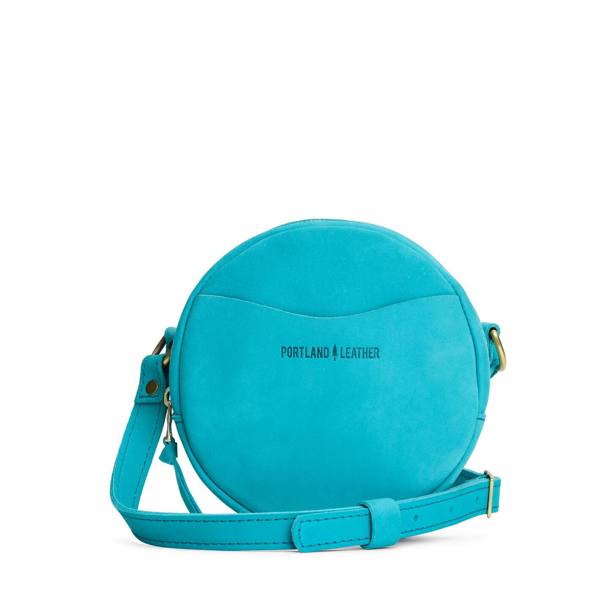 Aquamarine*Small | Circle shaped crossbody bag with top zipper
