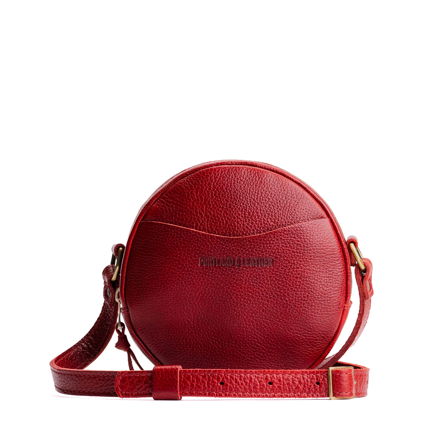 Chili Red*Small | Circle shaped crossbody bag with top zipper