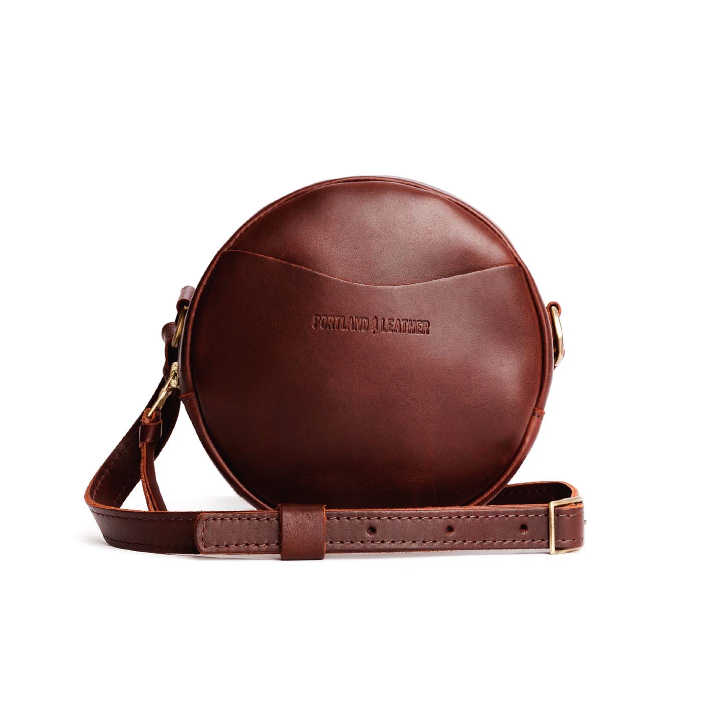 Cognac*Small | handmade leather purse circle bag