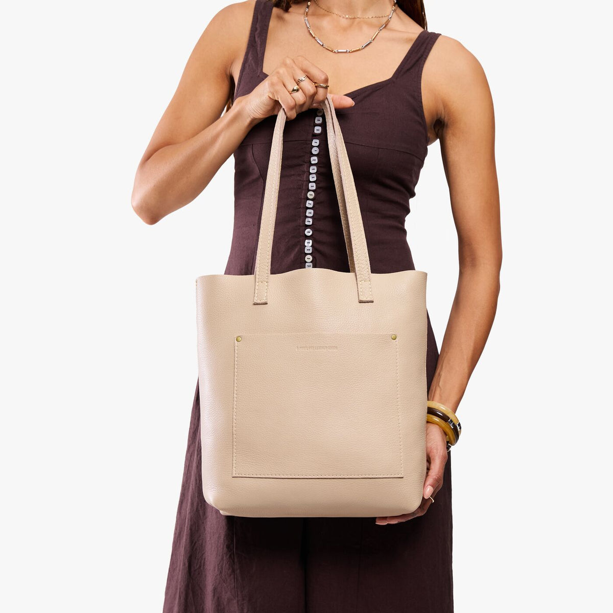 Oatmilk*Classic | Medium Tote with dual shoulder straps and crossbody strap