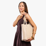 Oatmilk Classic | Medium Tote with dual shoulder straps and crossbody strap