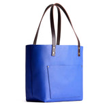 Astro Blue Classic | Large leather tote bag with sturdy bridle handles and front pocket