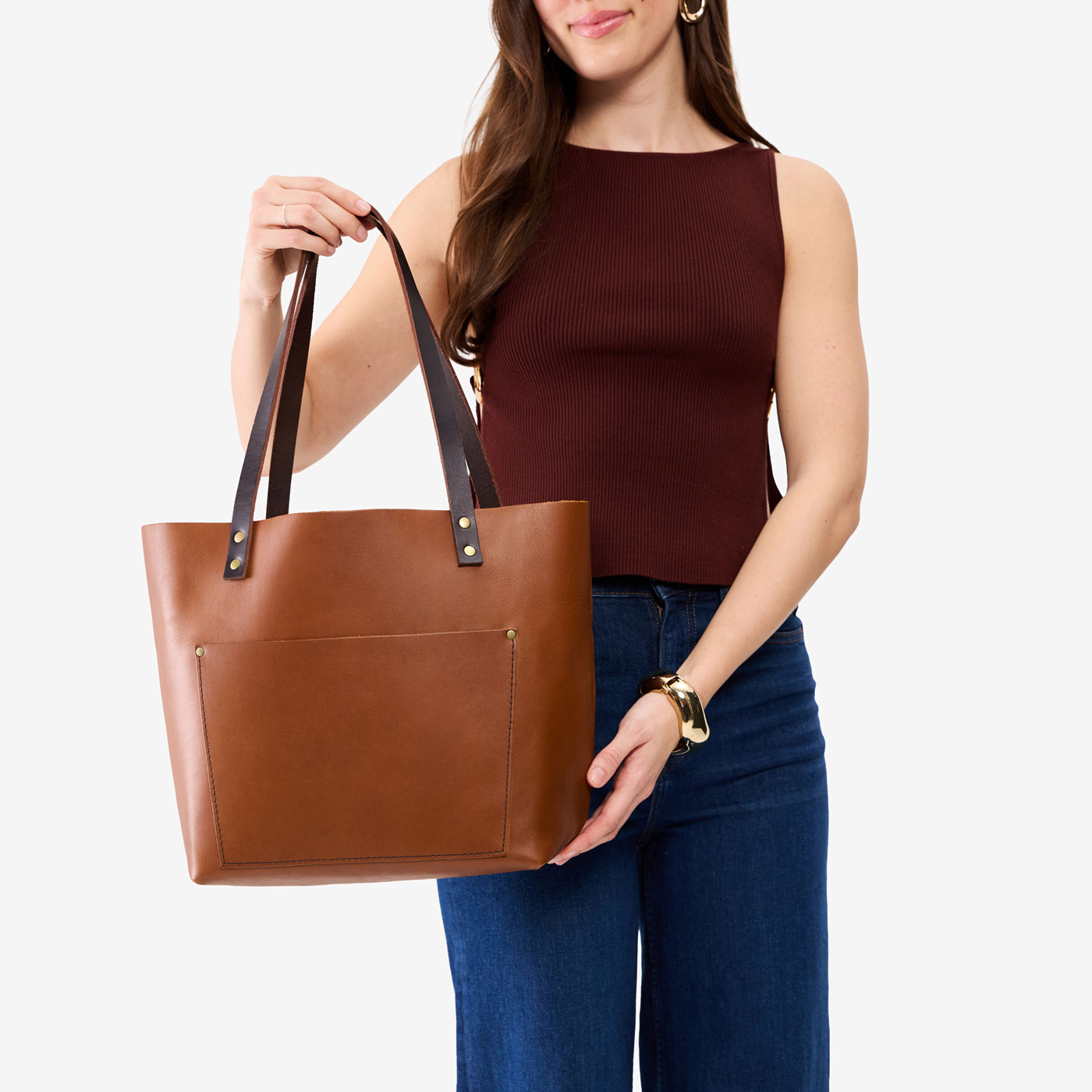 TOTE ミディアムバッグ Almost Perfect' Leather Tote Bag | Portland Leather Goods