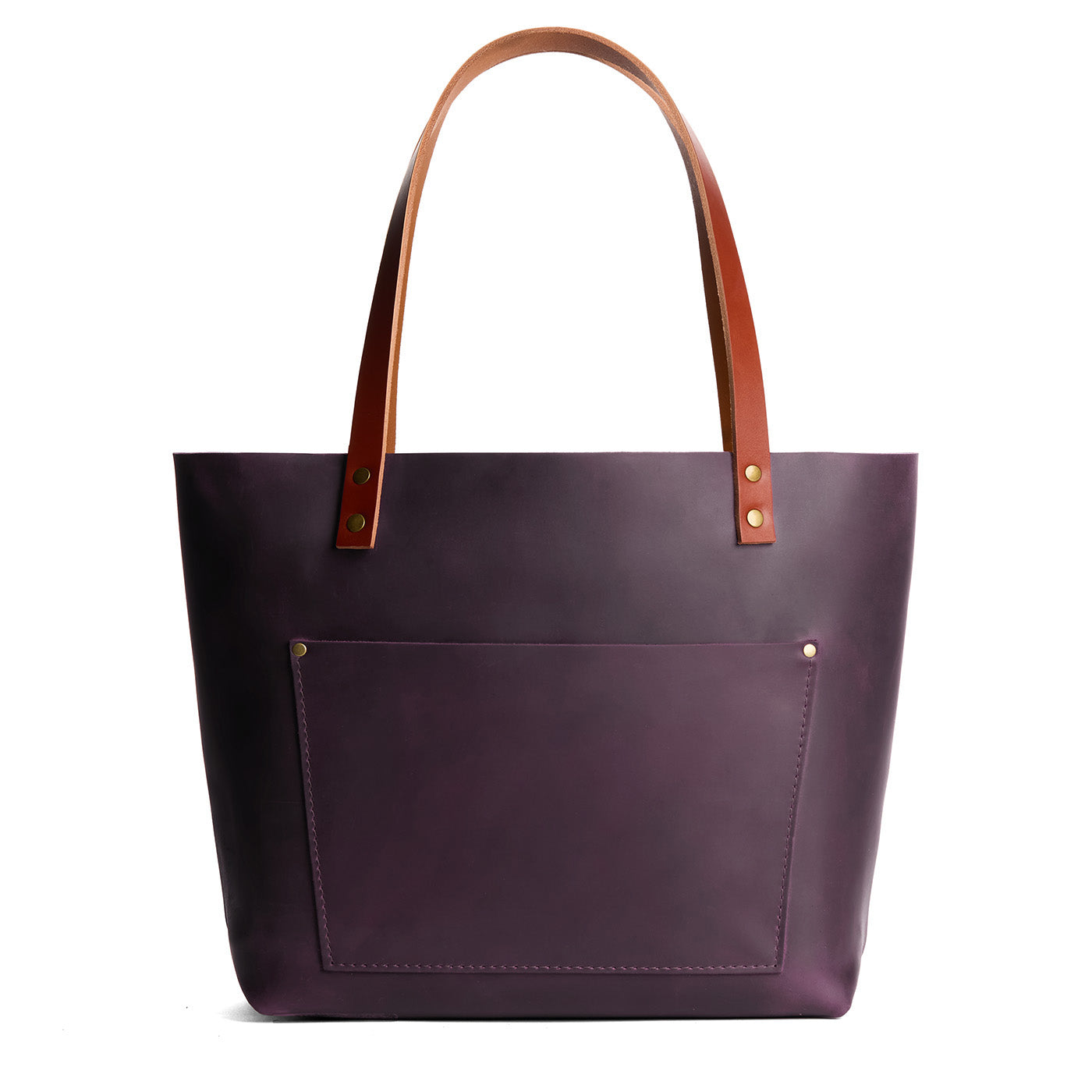Larkspur*Classic | Large leather tote bag with sturdy bridle handles and front pocket