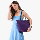 Imperial Zipper | Large leather tote bag with sturdy bridle handles and front pocket