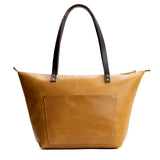 Mango Zipper | Large leather tote bag with sturdy bridle handles and front pocket