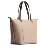 Stone Zipper | Large leather tote bag with sturdy bridle handles and front pocket