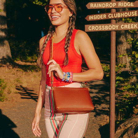 Sienna*Small  | Zip top petite crossbody bag with detachable strap