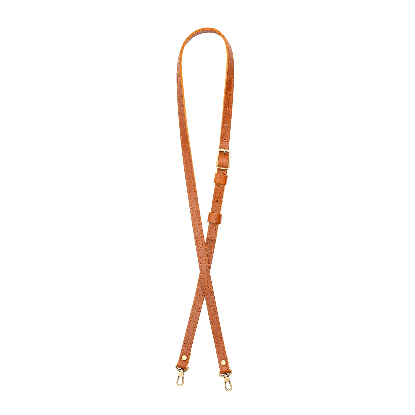 Meadow | Leather crossbody strap with metal buckle and lever snap swivel clasps