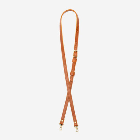 Meadow | Leather crossbody strap with metal buckle and lever snap swivel clasps