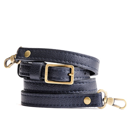 Night Owl | Leather crossbody strap with metal buckle and lever snap swivel clasps