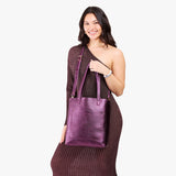 Ultra Violet Classic | Model holding medium Tote with dual shoulder straps and crossbody strap