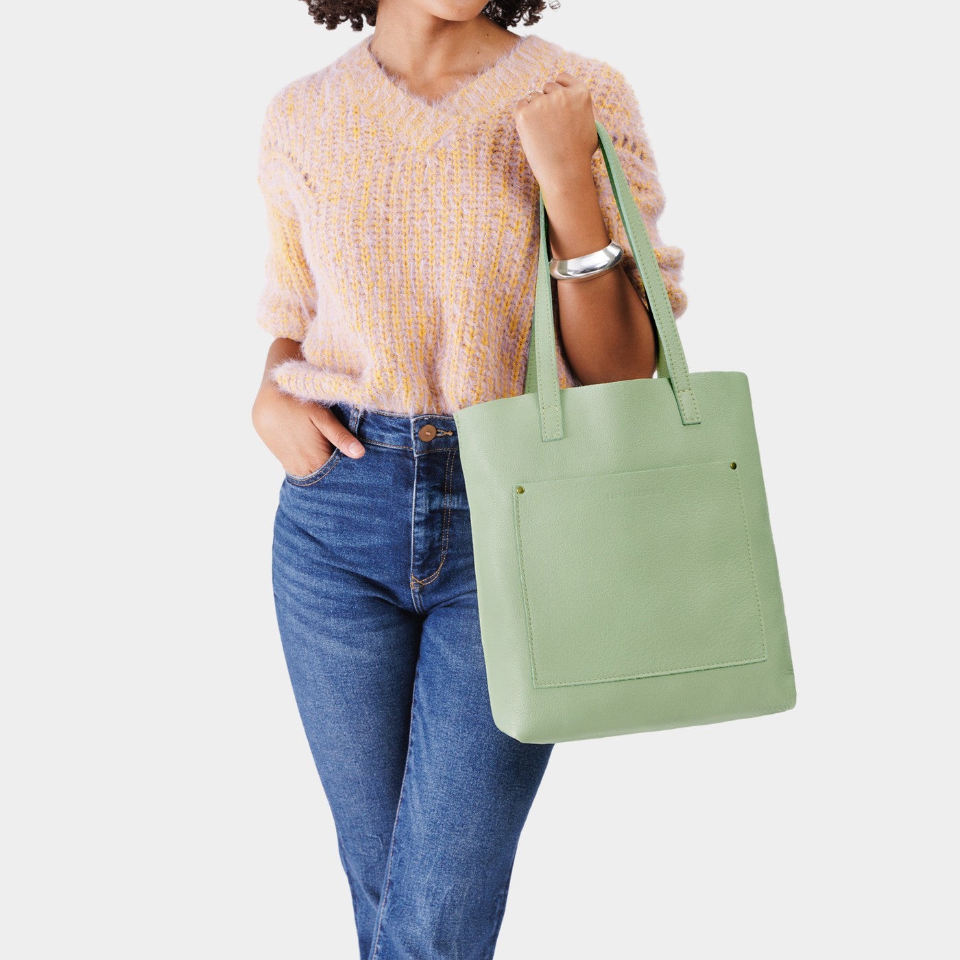 Pistachio*Classic | Medium Tote with dual shoulder straps and crossbody strap
