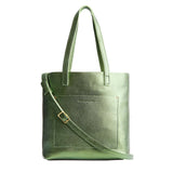 Metallic Greench Classic | Medium Tote with dual shoulder straps and crossbody strap