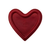 Chili Red | Heart shaped leather tray with stuffed edges 