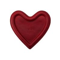 Chili Red | Heart shaped leather tray with stuffed edges 