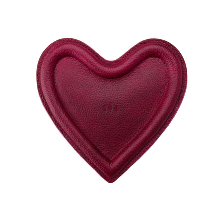 Orchid | Heart shaped leather tray with stuffed edges 