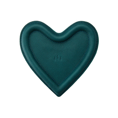 Sea Glass | Heart shaped leather tray with stuffed edges 
