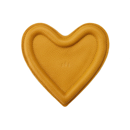 Sunshine | Heart shaped leather tray with stuffed edges 