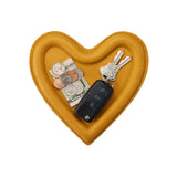 Sunshine | Heart shaped leather tray with stuffed edges 