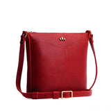 Chili Red | Rectangular side bag with curved front pocket and metal tree shaped badge