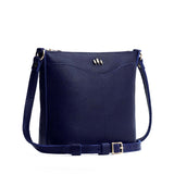 Cobalt | Rectangular side bag with curved front pocket and metal tree shaped badge