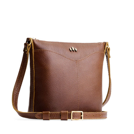 Asheville | Rectangular side bag with curved front pocket and metal tree shaped badge