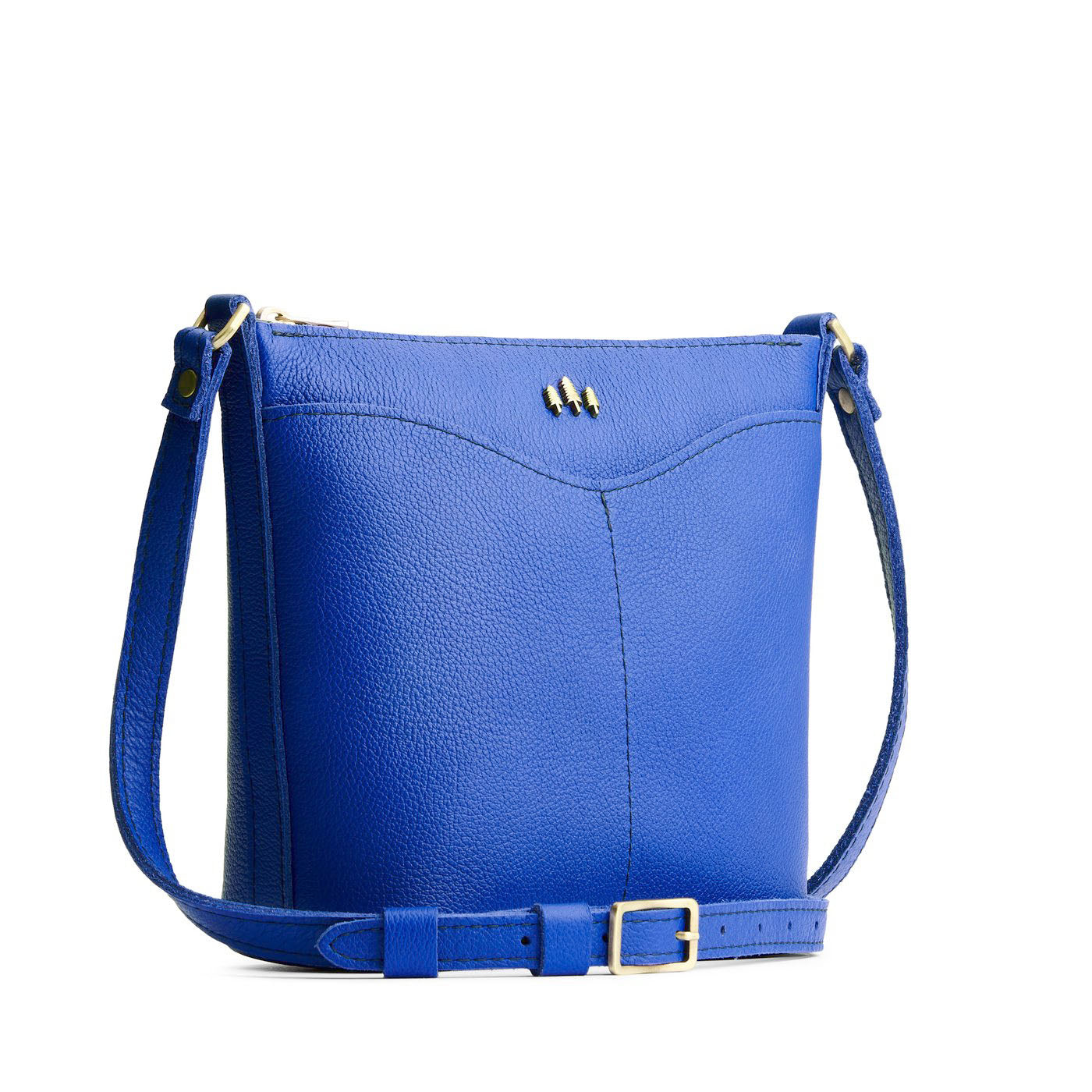 Astro Blue | Rectangular side bag with curved front pocket and metal tree shaped badge