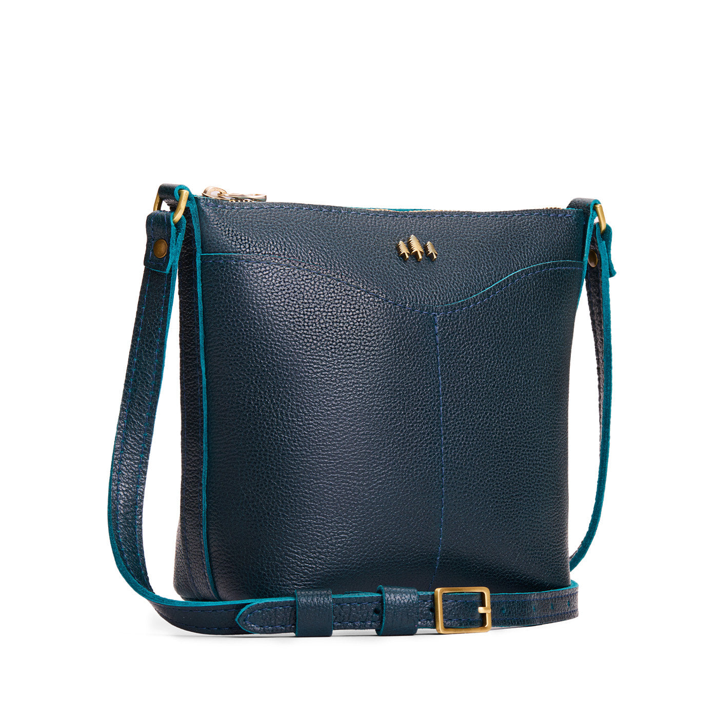 Boreal | Rectangular side bag with curved front pocket and metal tree shaped badge