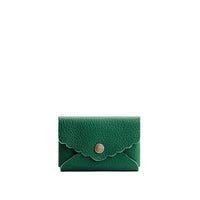 Bacalar | Leather card wallet with scalloped edge 