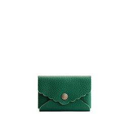 Bacalar | Leather card wallet with scalloped edge 
