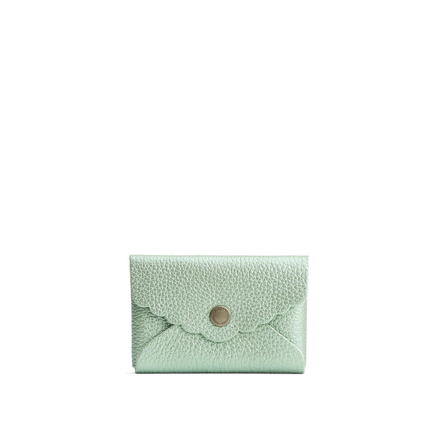Beetle | Leather card wallet with scalloped edge closed