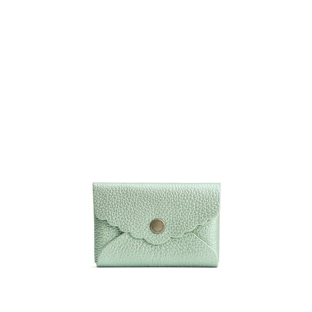 Beetle | Leather card wallet with scalloped edge closed