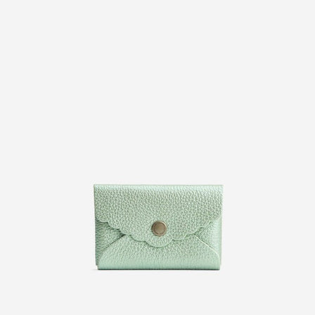 Beetle | Leather card wallet with scalloped edge closed