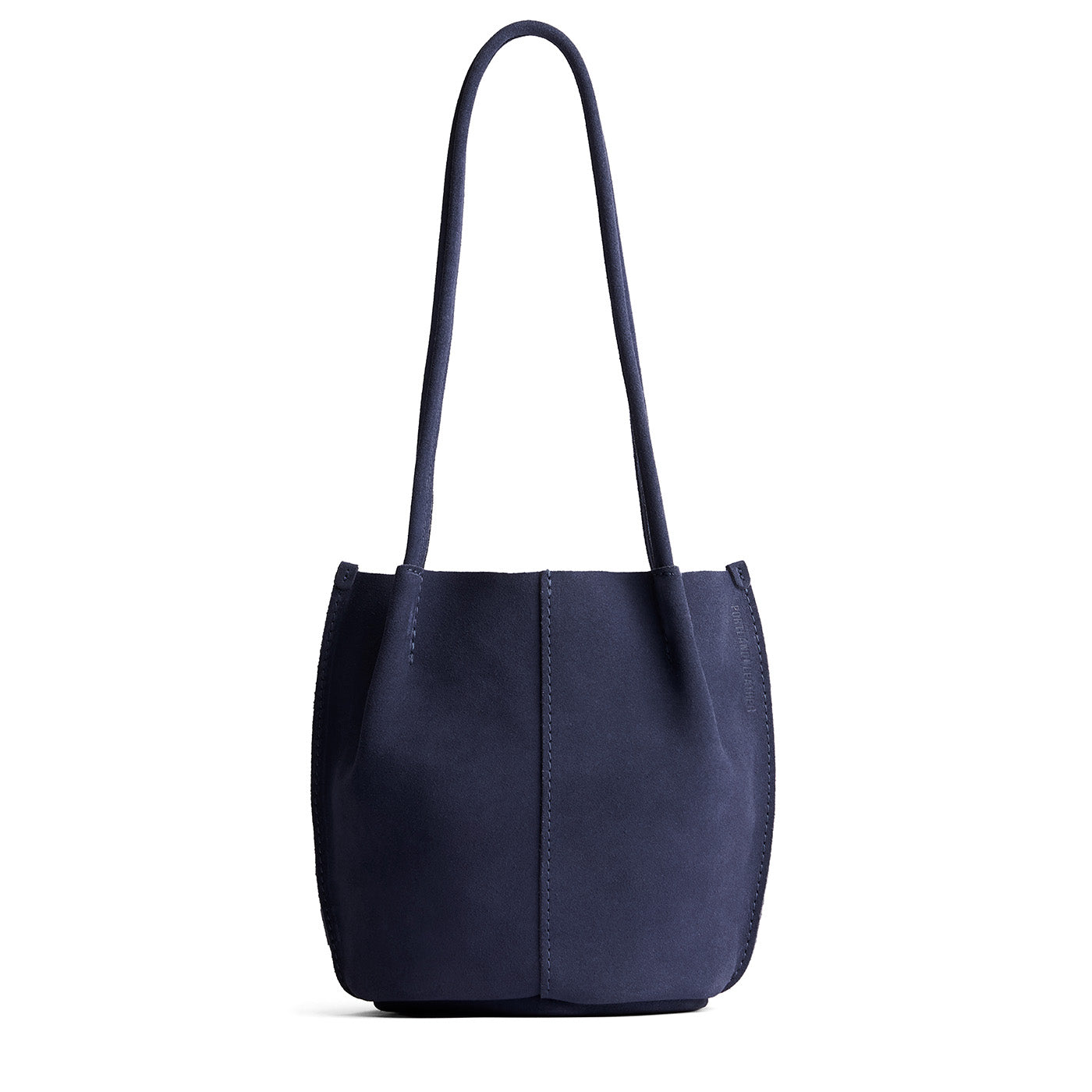 Alaska Blue*Classic | Petite bucket shaped tote bag with matching leather handles