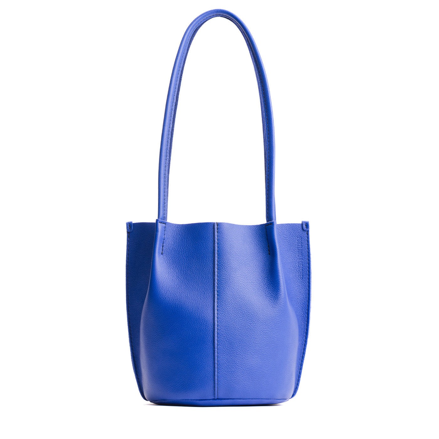 Astro Blue*Classic | Petite bucket shaped tote bag with matching leather handles