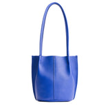 Astro Blue Classic | Petite bucket shaped tote bag with matching leather handles